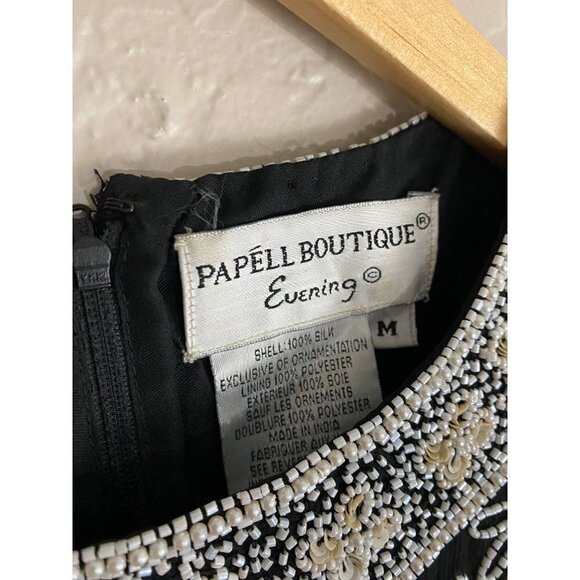Pappell Boutique Women's Beaded Embellished 100% Silk Blouse - Medium - Picture 3 of 11